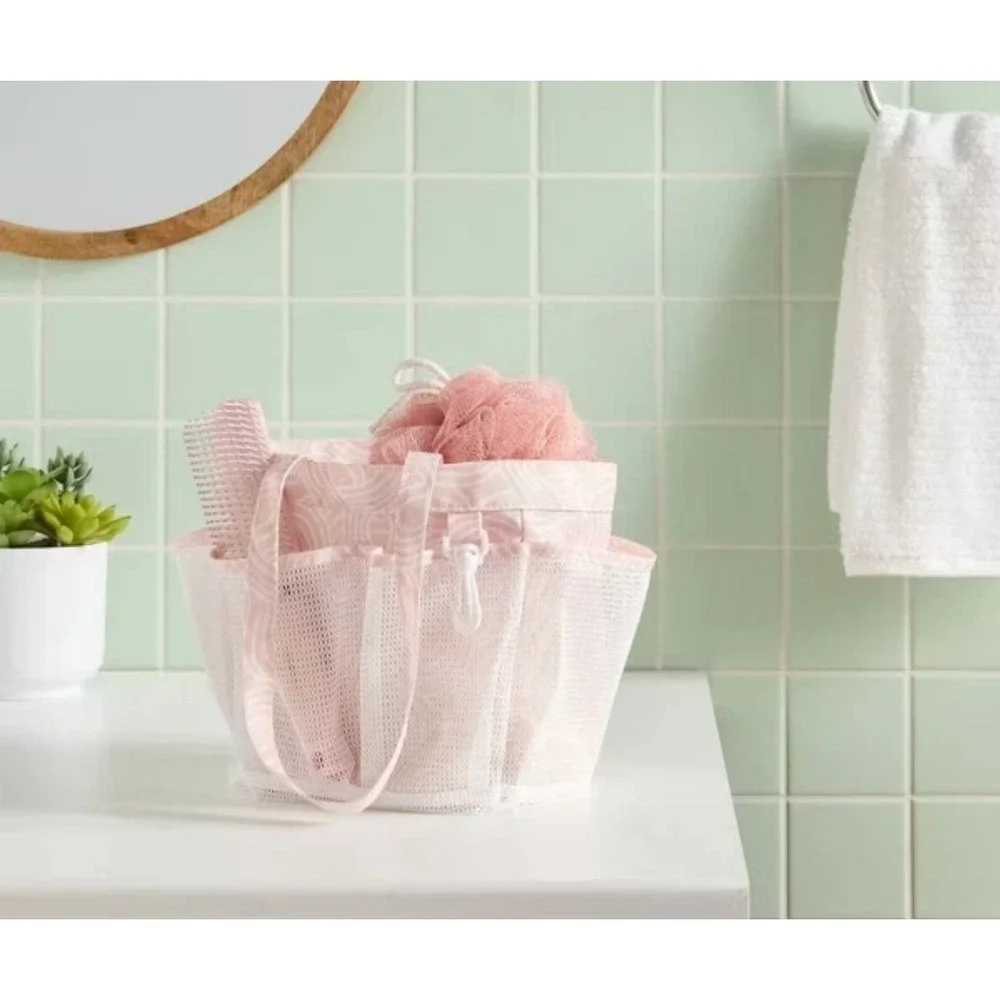 Mesh Shower‎ Caddy Tote – NWT – Quick Dry Dorm Bathroom - Pink Room Essentials